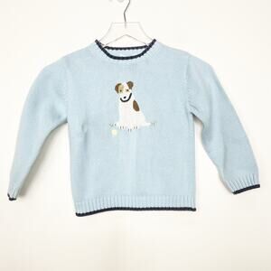 Janie & Jack Kids Blue Knit Dog Sweater in size 6